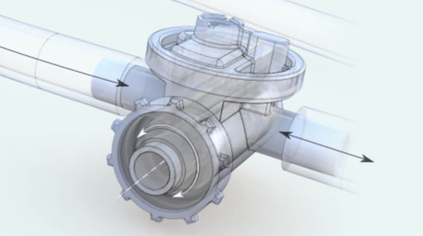 Line drawing of pump connections